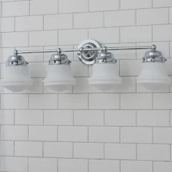 Ethel School Haus Opal Glass Vanity Light - 4 Light
