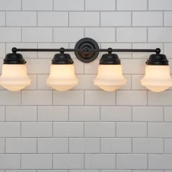 Ethel School Haus Opal Glass Vanity Light - 4 Light