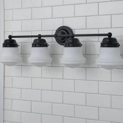 Ethel School Haus Opal Glass Vanity Light - 4 Light