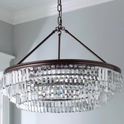 Faceted Glass Layered Chandelier - 30