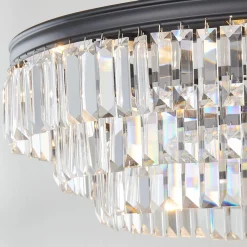 Faceted Glass Layered Chandelier - 30"