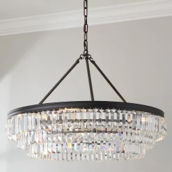 Faceted Glass Layered Chandelier - 30