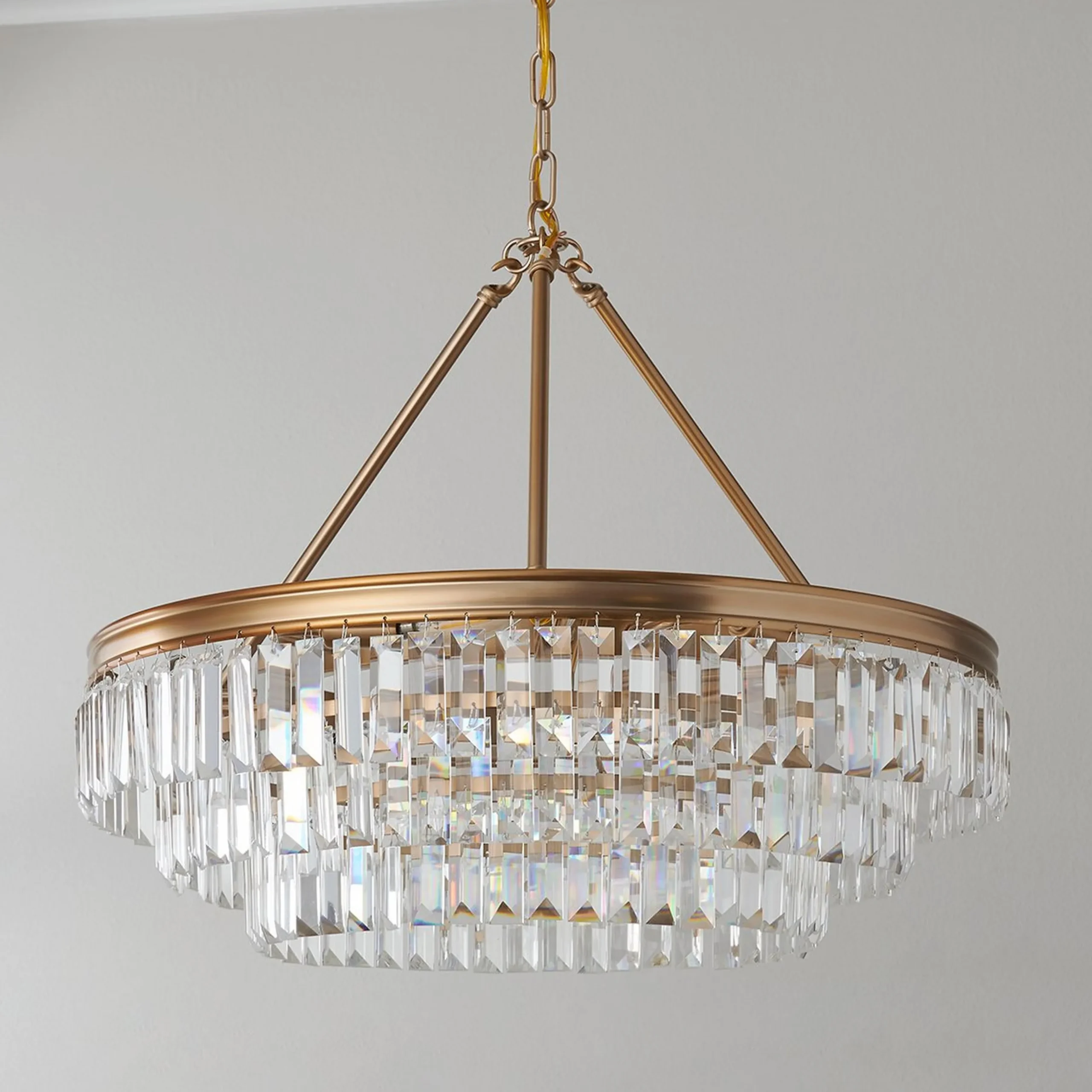 Faceted Glass Layered Chandelier - 25"