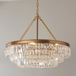 Faceted Glass Layered Chandelier - 25"