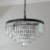 Faceted Glass Layered Convertible Chandelier - 20"