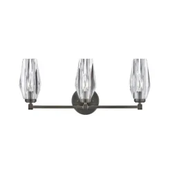 Faceted Glass Tulip Vanity Light - 3 Light