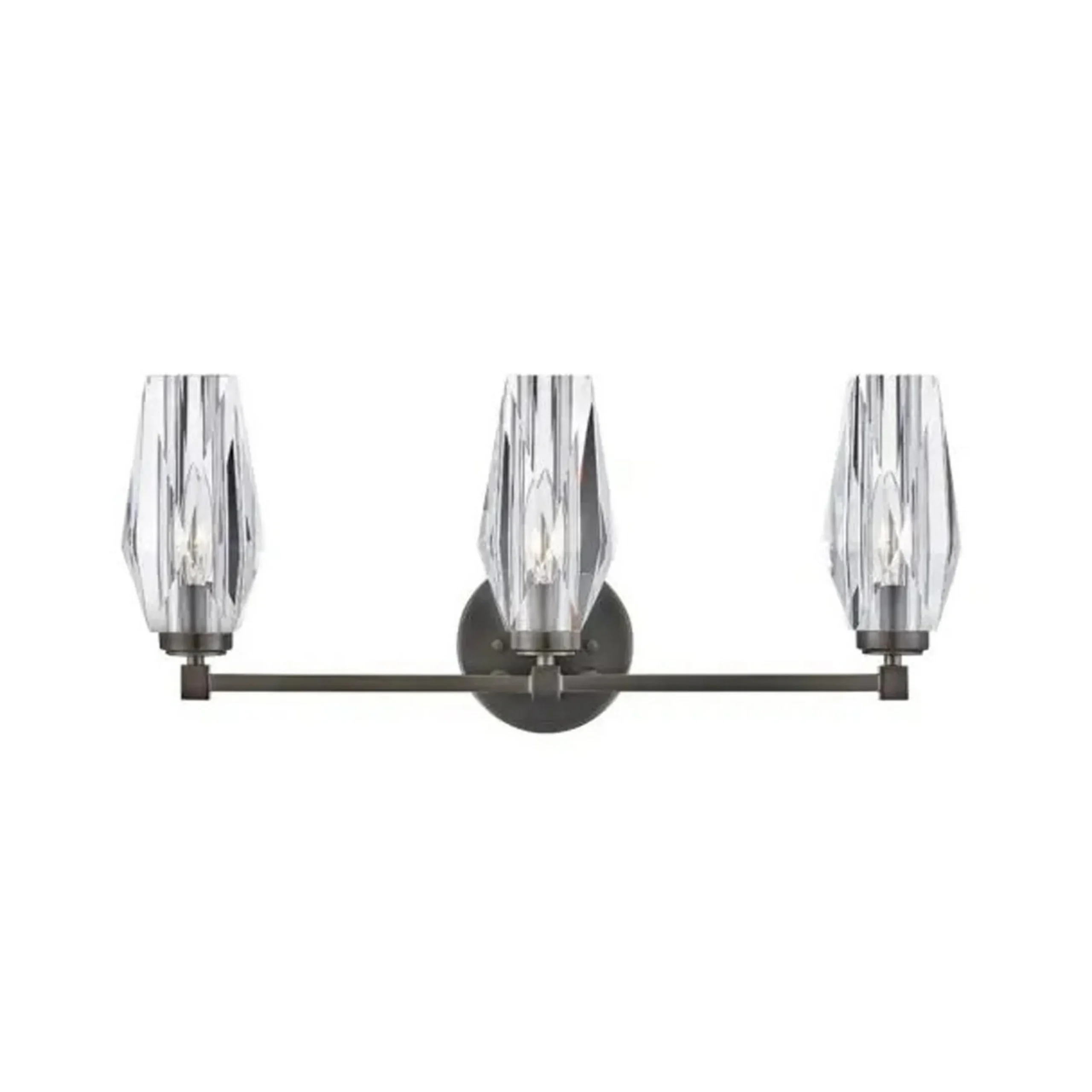 Faceted Glass Tulip Vanity Light - 3 Light