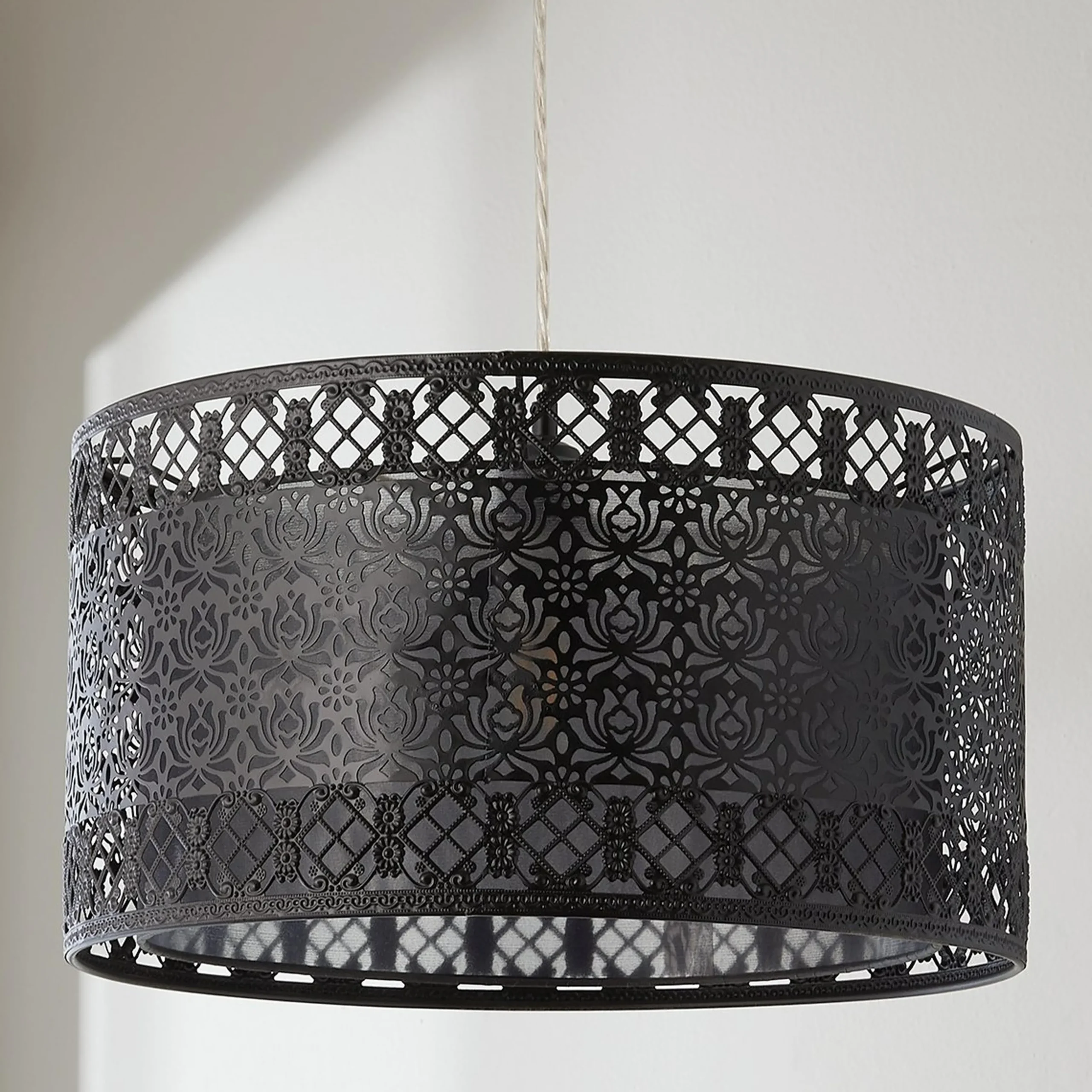 Filigree Lotus Metal Shade Pendant