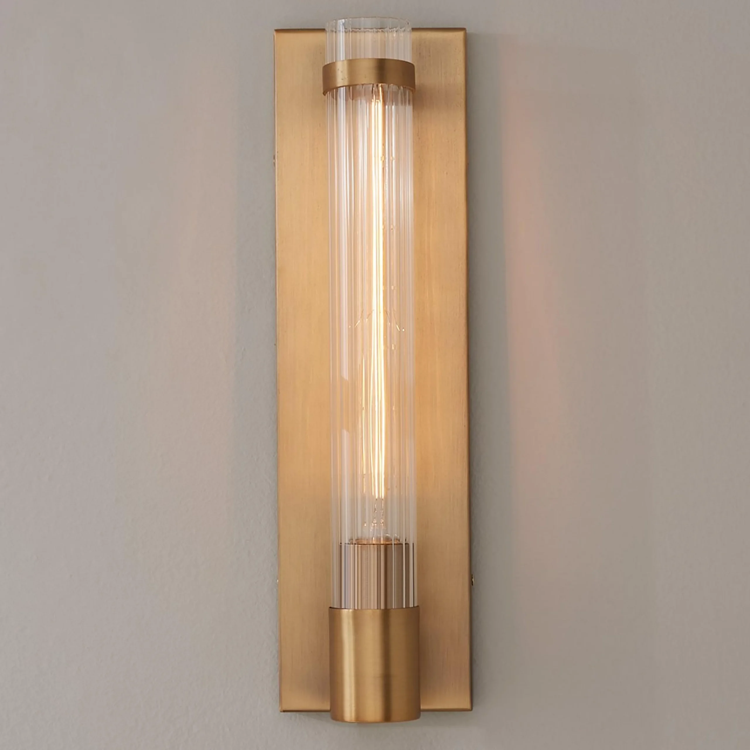 Fluted Cylinder Glass Sconce