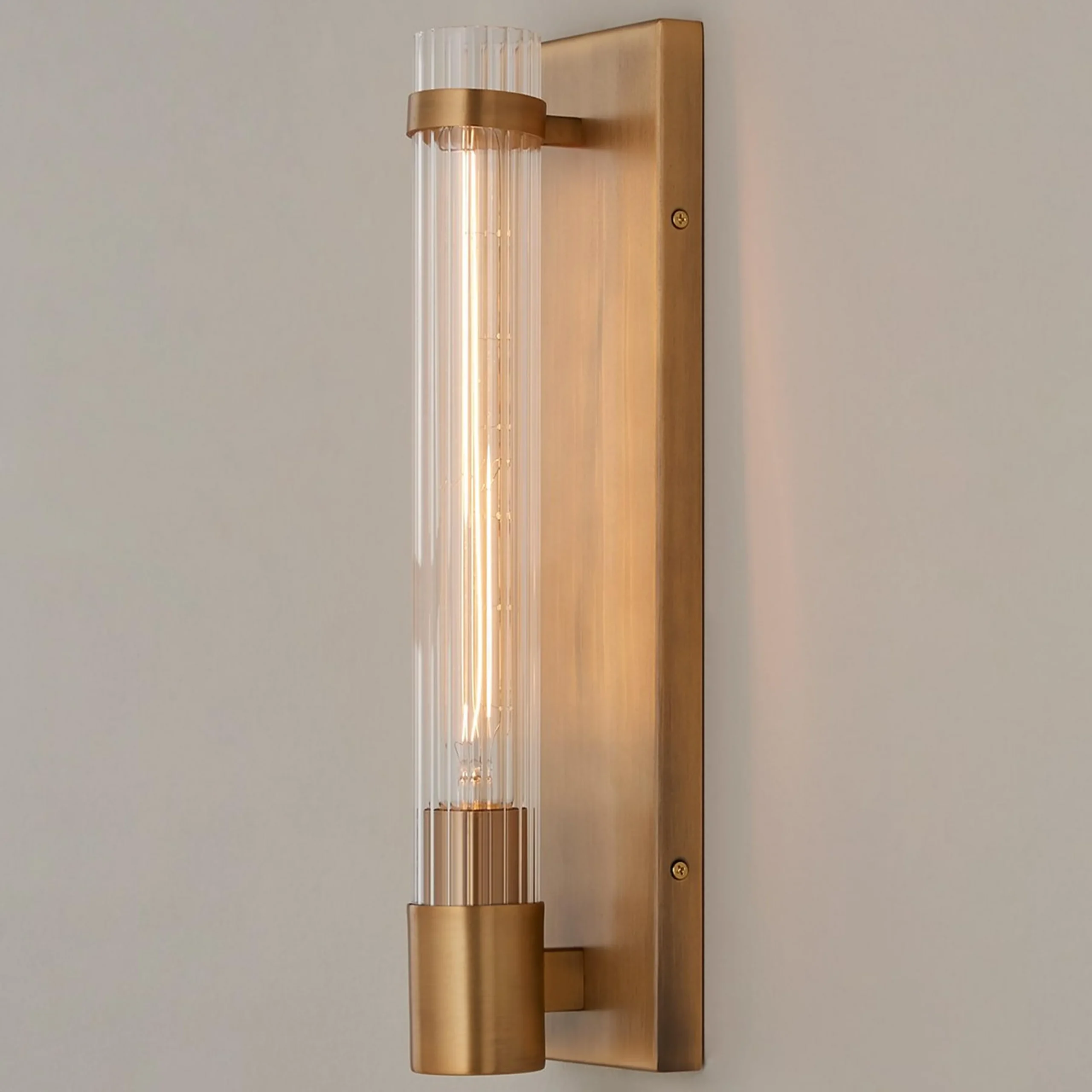Fluted Cylinder Glass Sconce