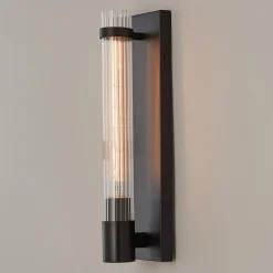 Fluted Cylinder Glass Sconce