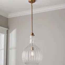 Fluted Globe Pendant