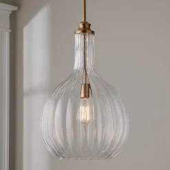 Fluted Globe Pendant