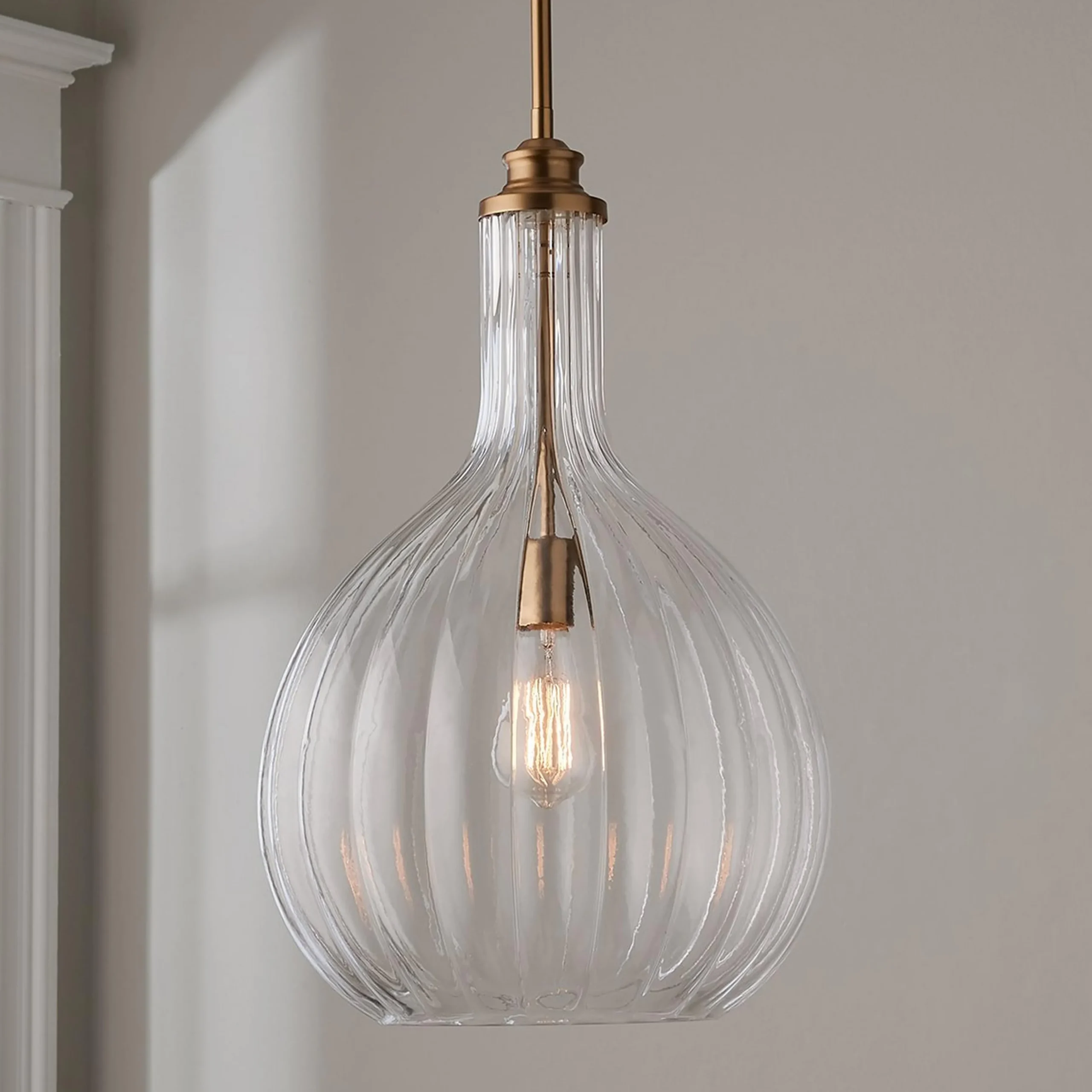 Fluted Globe Pendant