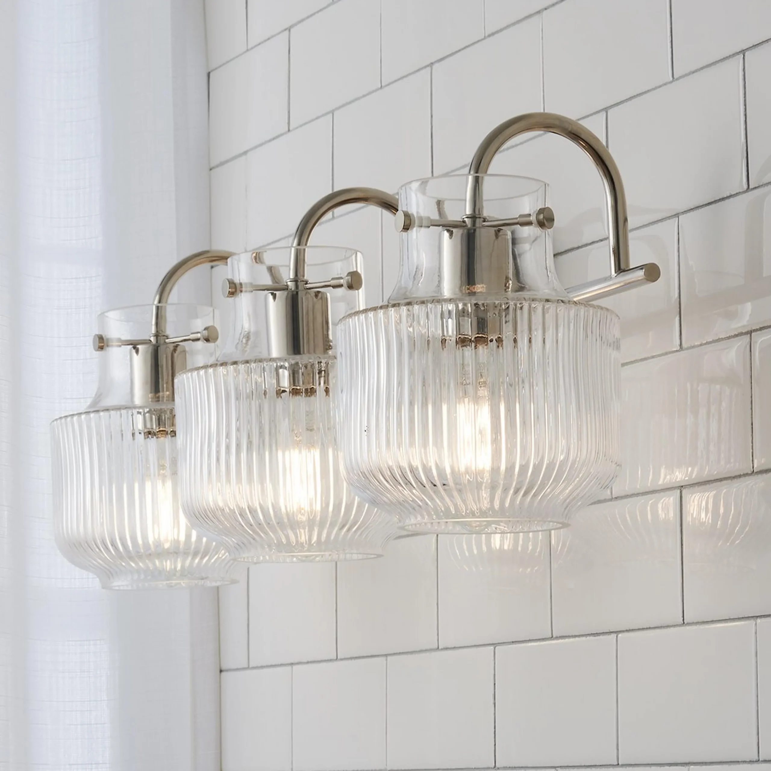 Fluted Tulip Vanity Light - 3 Light