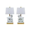 Foo Dog Lamps - Pair