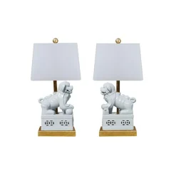 Foo Dog Lamps - Pair