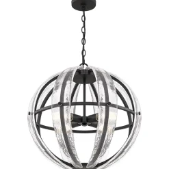 Glass Layered Sphere Chandelier