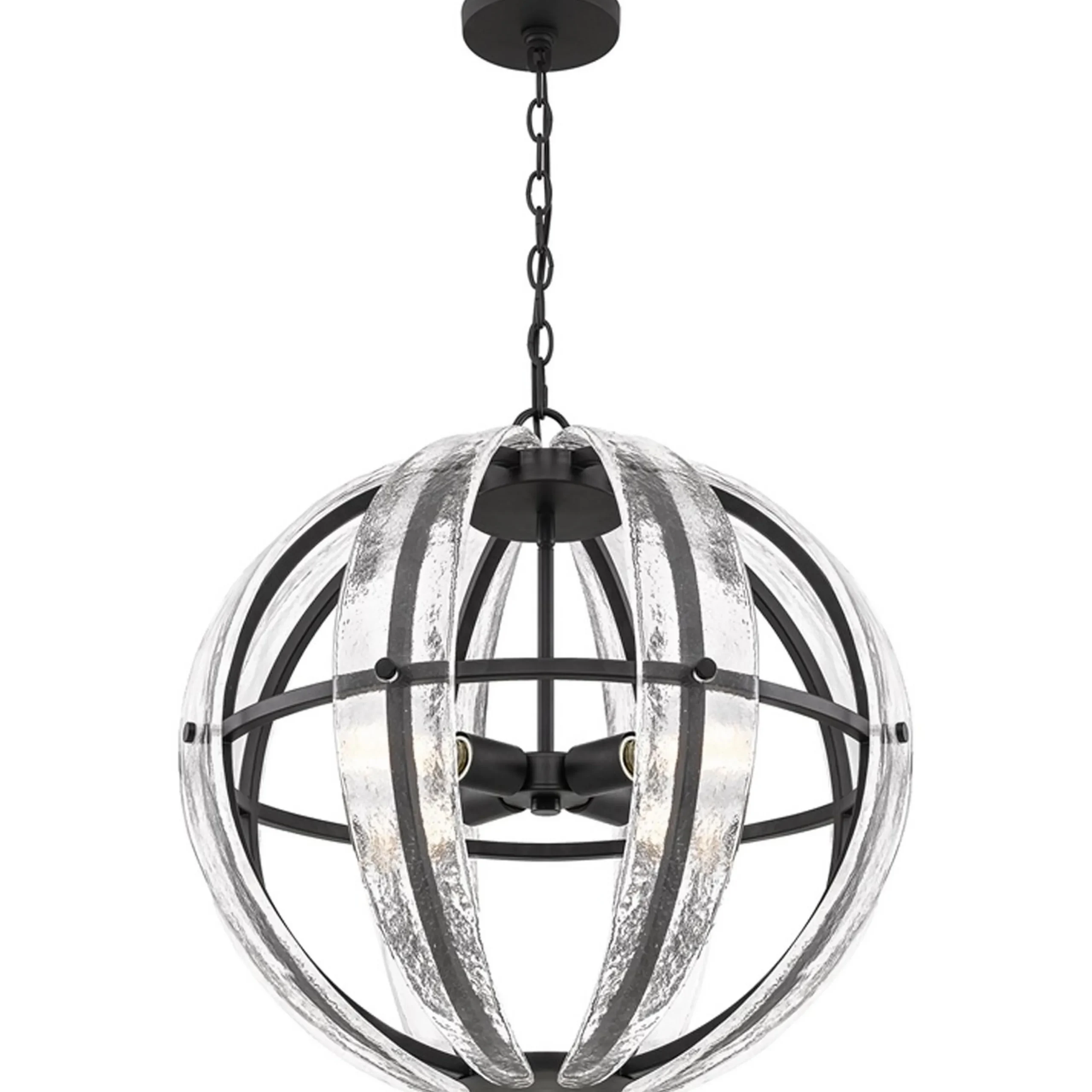 Glass Layered Sphere Chandelier