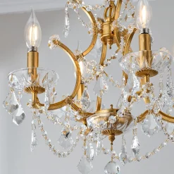 Gold Leaf and Crystal Chandelier - Small