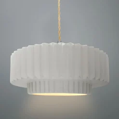 Harmonia Ceramic Pendant - Small - Bisque