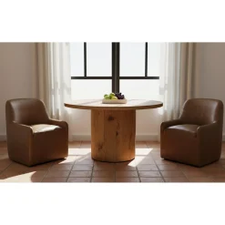 Hecuba Rolling Dining Chair - Leather