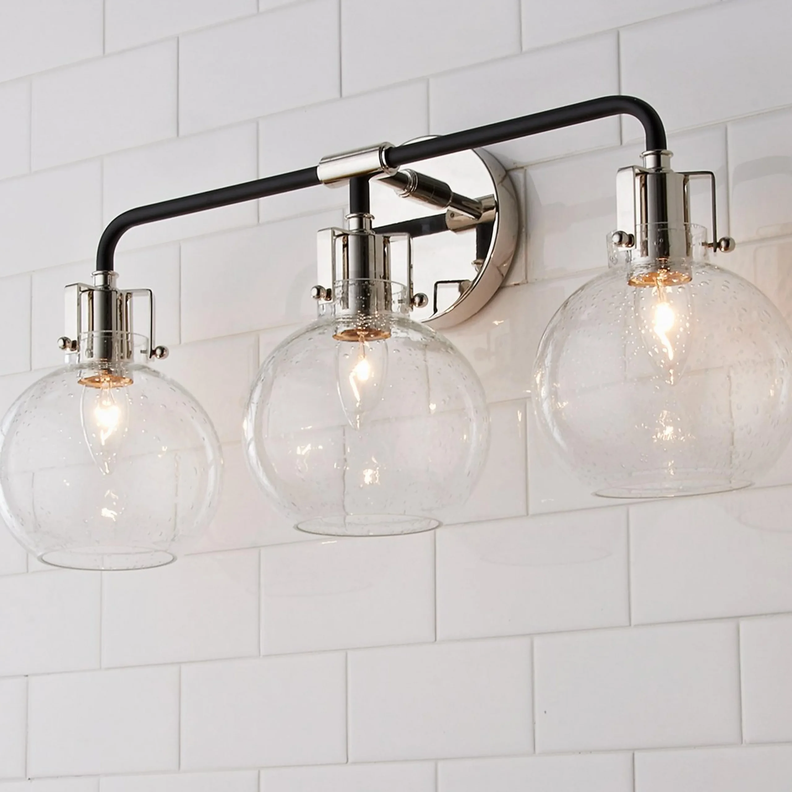 Hinley Seeded Glass Vanity Light - 3 Light