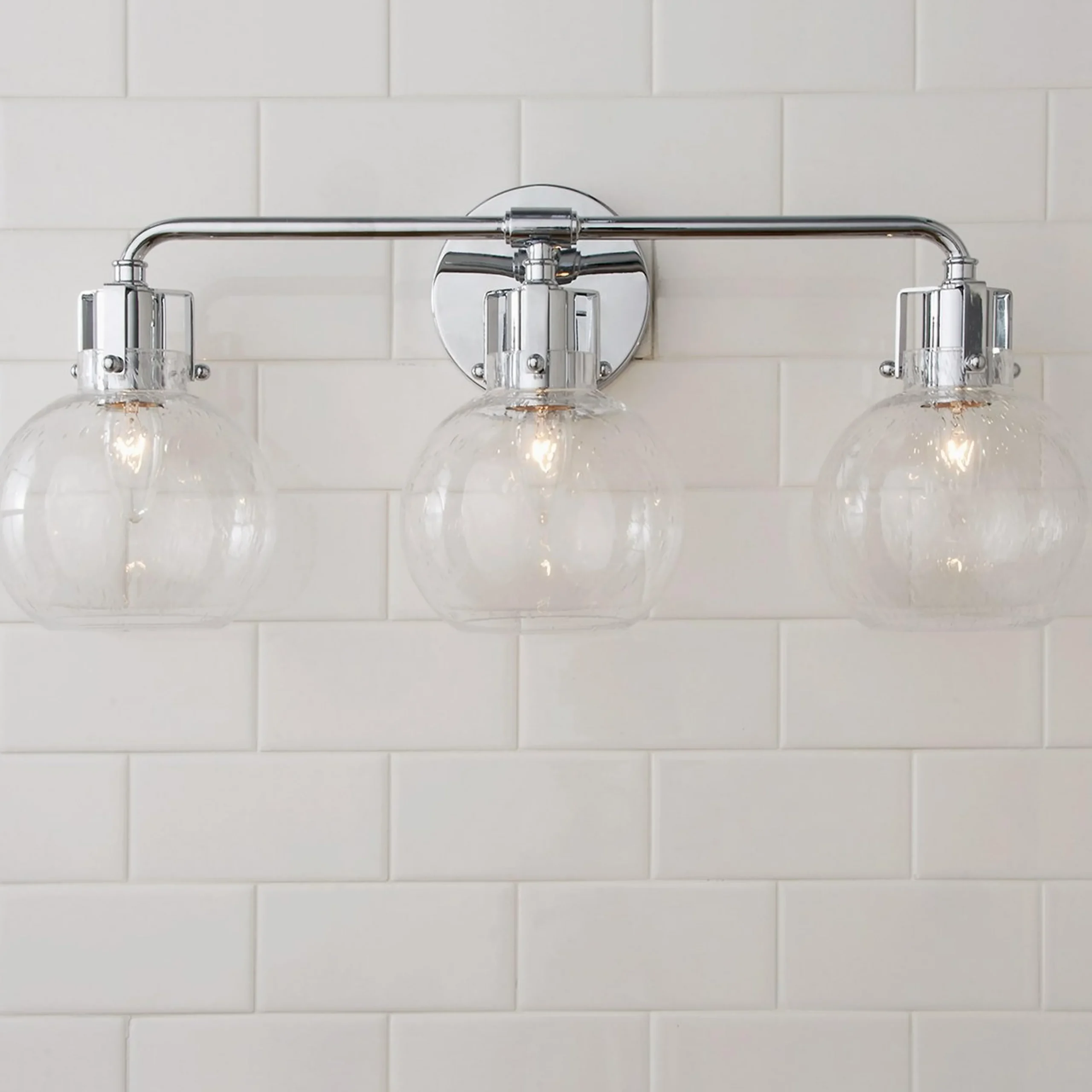 Hinley Seeded Glass Vanity Light - 3 Light