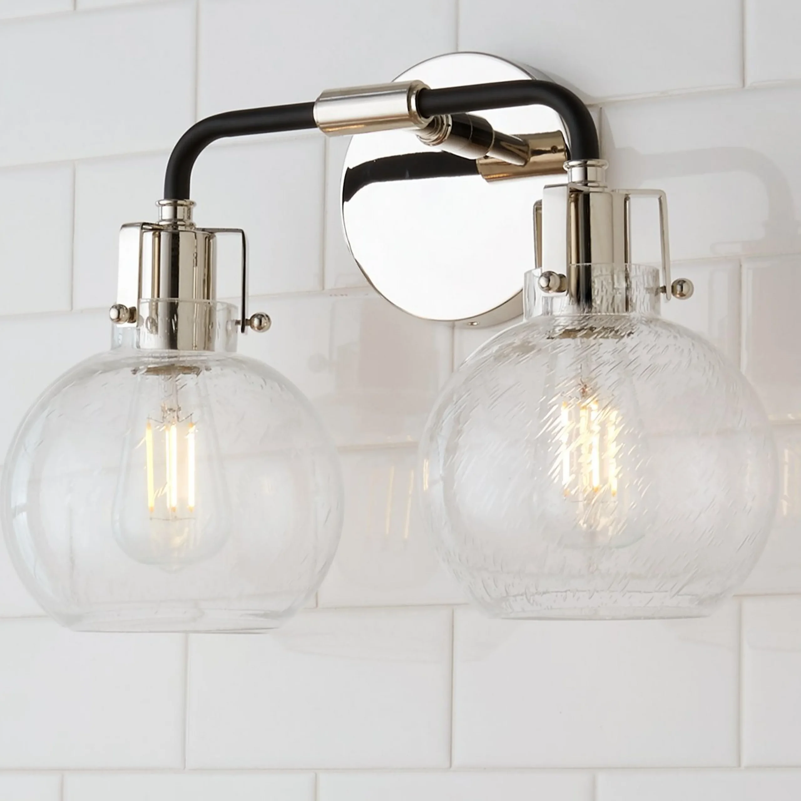 Hinley Seeded Glass Vanity Light - 2 Light