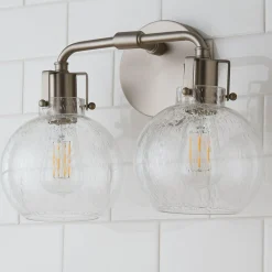 Hinley Seeded Glass Vanity Light - 2 Light
