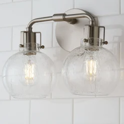Hinley Seeded Glass Vanity Light - 2 Light