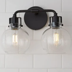 Hinley Seeded Glass Vanity Light - 2 Light