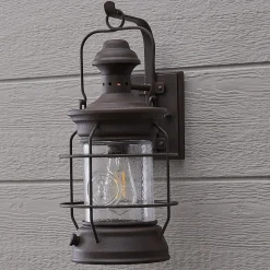 Historic Rusted Lantern Outdoor Sconce - Medium