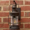 Historic Rusted Lantern Outdoor Sconce - Small