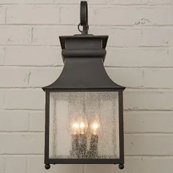 Homesteader Seeded Glass Outdoor Sconce - 3 Light