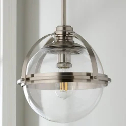 Industrial Banded Globe Pendant - Small