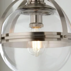 Industrial Banded Globe Pendant - Small