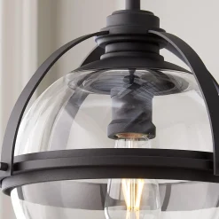 Industrial Banded Globe Pendant - Small