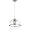Industrial Banded Globe Pendant - Medium