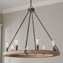 Industrial Farmhouse Ring Chandelier - 8 Light