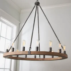 Industrial Farmhouse Ring Chandelier - 16 Light