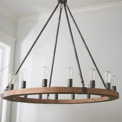 Industrial Farmhouse Ring Chandelier - 16 Light