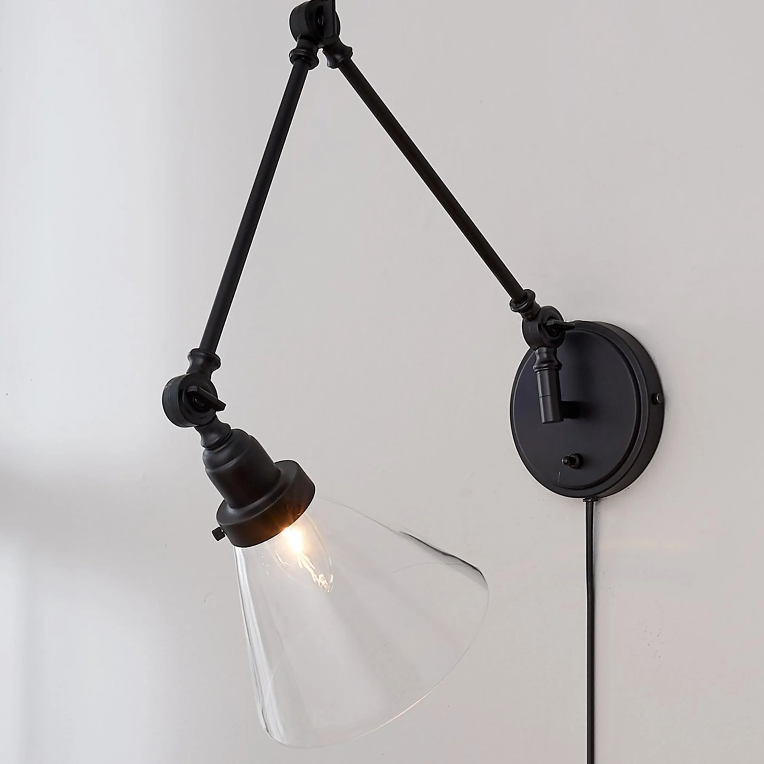 Industrial Triangle Shade Swing Arm