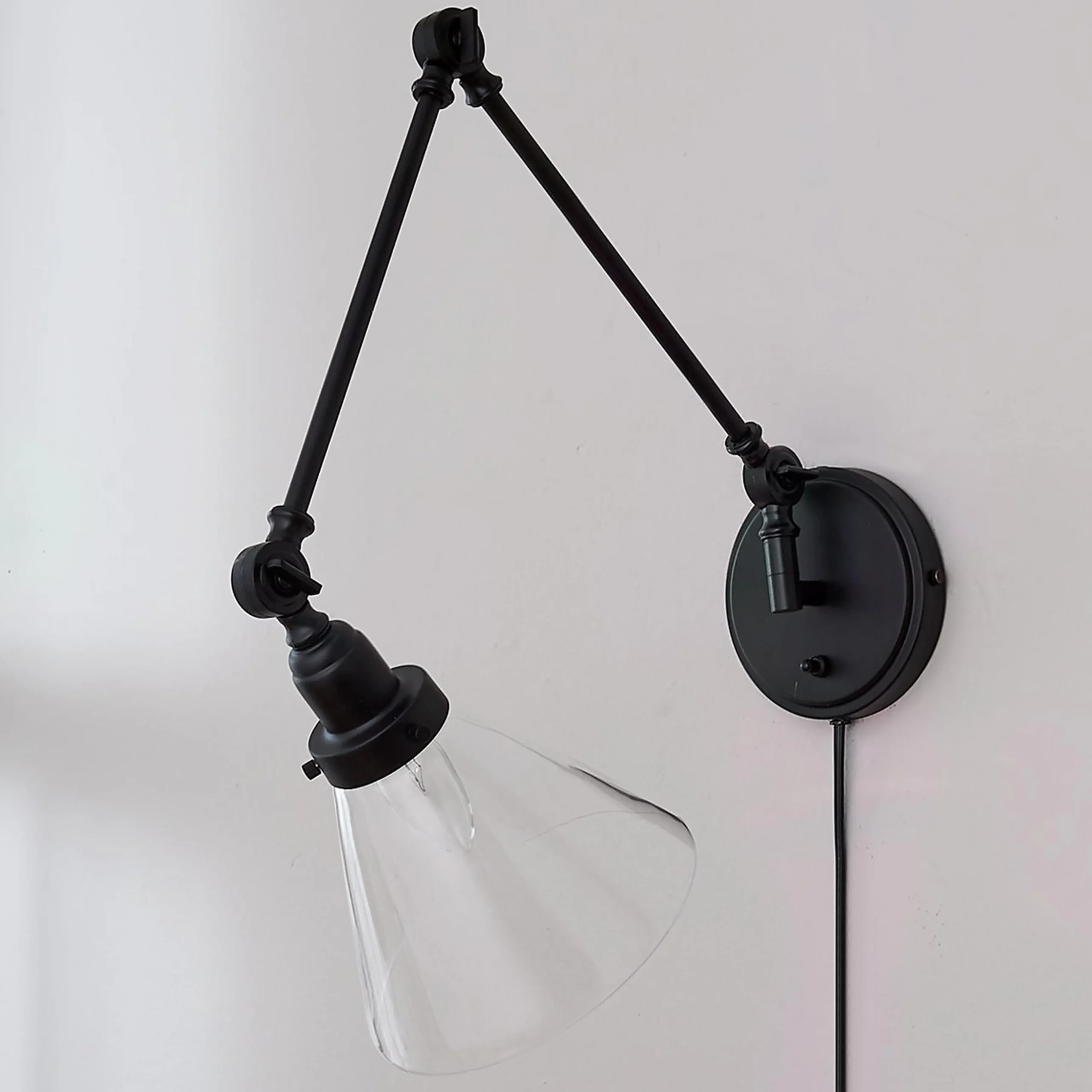 Industrial Triangle Shade Swing Arm