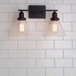 Industrial Triangle Shade Vanity Light - 2 Light
