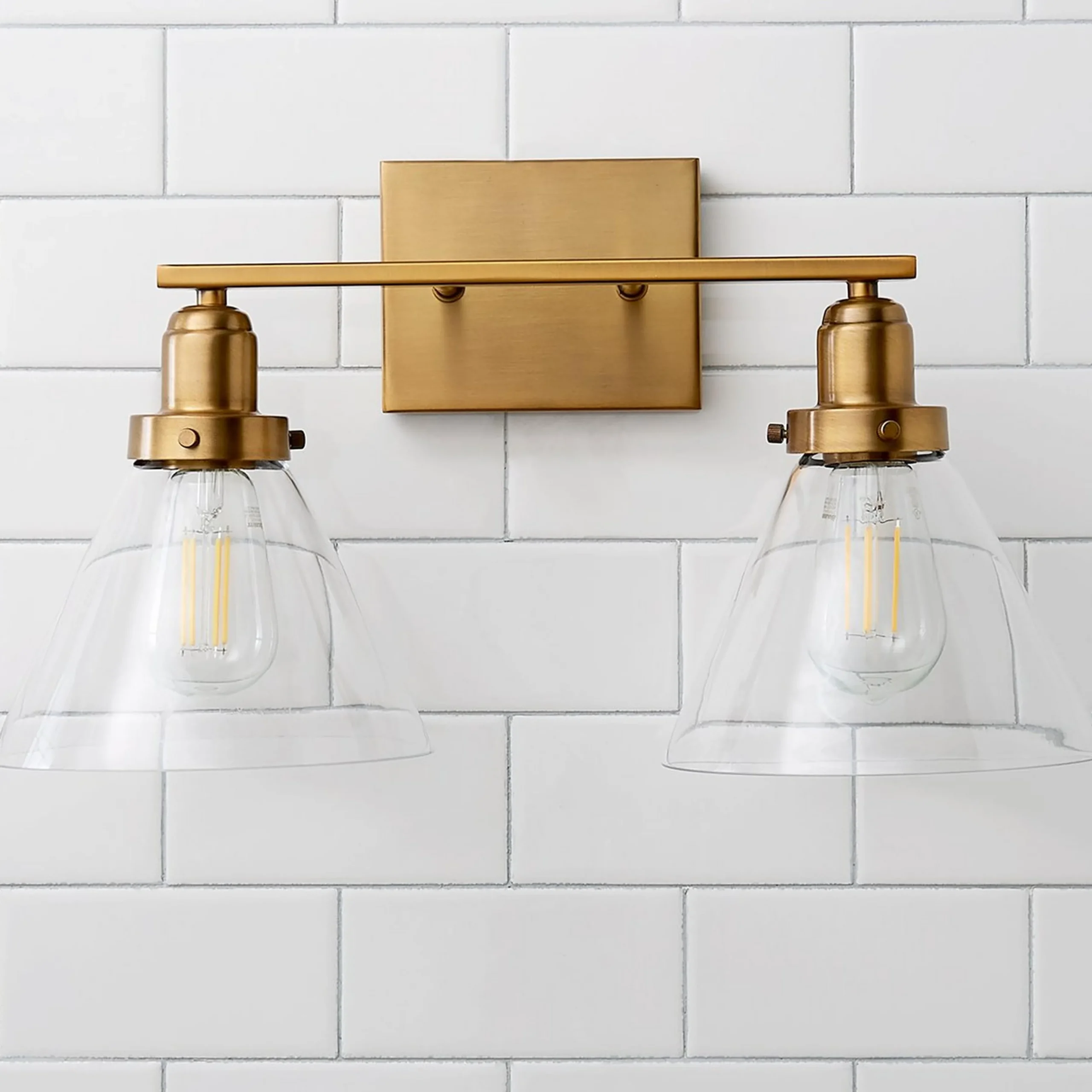 Industrial Triangle Shade Vanity Light - 2 Light