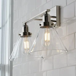 Industrial Triangle Shade Vanity Light - 2 Light