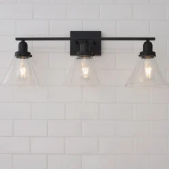 Industrial Triangle Shade Vanity Light - 3 Light