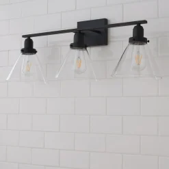 Industrial Triangle Shade Vanity Light - 3 Light