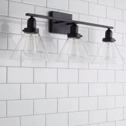 Industrial Triangle Shade Vanity Light - 3 Light